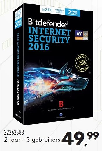 Aanbiedingen Internet security 2016 - Bitdefender - Geldig van 29/09/2015 tot 03/11/2015 bij Supra Bazar