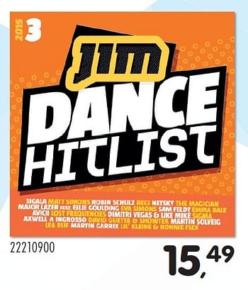 Aanbiedingen Jim dance hit list - Huismerk - Supra Bazar - Geldig van 29/09/2015 tot 03/11/2015 bij Supra Bazar