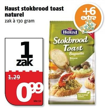 Aanbiedingen Haust stokbrood toast naturel - Haust - Geldig van 28/09/2015 tot 04/10/2015 bij Poiesz