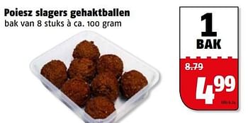 Aanbiedingen Poiesz slagers gehaktballen - Huismerk Poiesz - Geldig van 28/09/2015 tot 04/10/2015 bij Poiesz