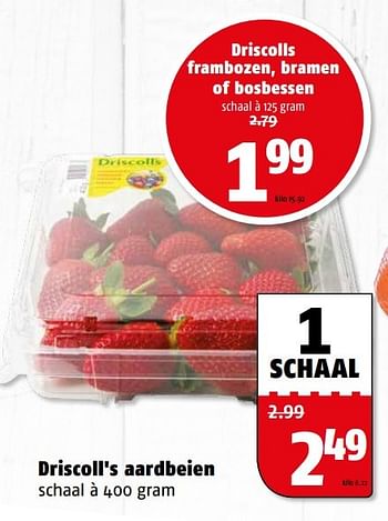 Aanbiedingen Driscoll`s aardbeien - Driscolls - Geldig van 28/09/2015 tot 04/10/2015 bij Poiesz