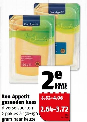 Aanbiedingen Bon appetit gesneden kaas - Bon Appetit - Geldig van 28/09/2015 tot 04/10/2015 bij Poiesz