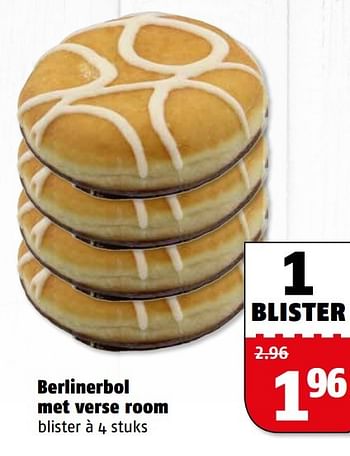 Aanbiedingen Berlinerbol met verse room - Huismerk Poiesz - Geldig van 28/09/2015 tot 04/10/2015 bij Poiesz