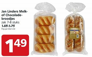 Aanbiedingen Jan linders melkof chocoladebroodjes - Huismerk - Jan Linders - Geldig van 28/09/2015 tot 04/10/2015 bij Jan Linders