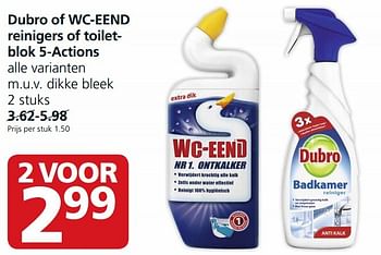 Aanbiedingen Dubro of wc-eend reinigers of toiletblok 5-actions - dubro - Geldig van 28/09/2015 tot 04/10/2015 bij Jan Linders