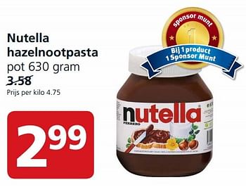 Aanbiedingen Nutella hazelnootpasta - Nutella - Geldig van 28/09/2015 tot 04/10/2015 bij Jan Linders