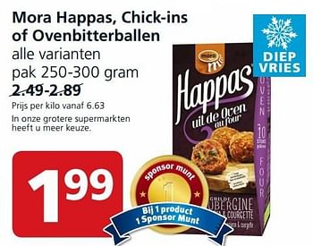 Aanbiedingen Mora happas, chick-ins of ovenbitterballen - Mora - Geldig van 28/09/2015 tot 04/10/2015 bij Jan Linders