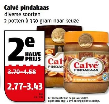 Aanbiedingen Calvé pindakaas - Calve - Geldig van 28/09/2015 tot 04/10/2015 bij Poiesz