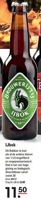 Aanbiedingen Ijbok - Brouwerij Ijbok - Geldig van 17/09/2015 tot 05/10/2015 bij Sligro