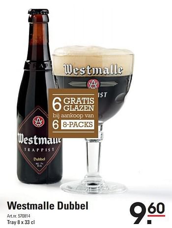 Aanbiedingen Westmalle dubbel - Westmalle - Geldig van 17/09/2015 tot 05/10/2015 bij Sligro