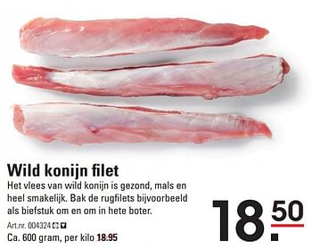 Aanbiedingen Wild konijn filet - Huismerk - Sligro - Geldig van 17/09/2015 tot 05/10/2015 bij Sligro