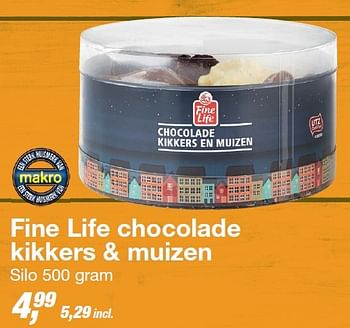 Aanbiedingen Fine life chocolade kikkers + muizen - Fine Life - Geldig van 23/09/2015 tot 06/10/2015 bij Makro