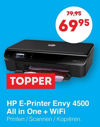 Aanbiedingen Hp e-printer envy 4500 all in one + wifi printen - scannen - kopiëren - HP - Geldig van 19/09/2015 tot 11/10/2015 bij Handyman