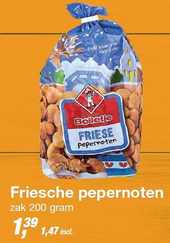 Aanbiedingen Friesche pepernoten - Bolletje - Geldig van 23/09/2015 tot 06/10/2015 bij Makro