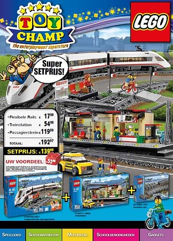 Aanbiedingen 60050 treinstation - Lego - Geldig van 03/10/2015 tot 18/10/2015 bij ToyChamp