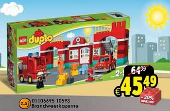 Aanbiedingen 10593 brandweerkazerne - Lego - Geldig van 03/10/2015 tot 18/10/2015 bij ToyChamp