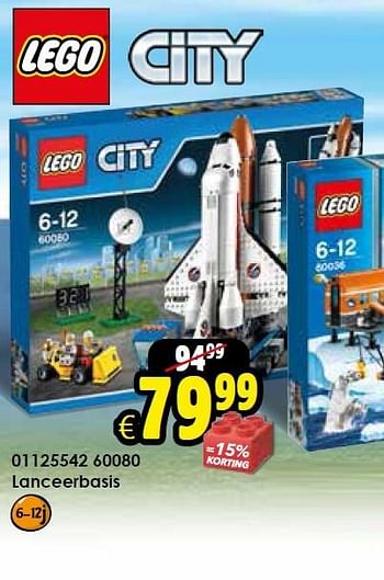 Aanbiedingen 60080 lanceerbasis - Lego - Geldig van 03/10/2015 tot 18/10/2015 bij ToyChamp