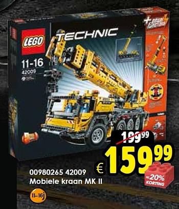 Aanbiedingen 42009 mobiele kraan mk ii - Lego - Geldig van 03/10/2015 tot 18/10/2015 bij ToyChamp