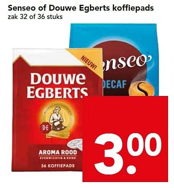 Aanbiedingen Senseo of douwe egberts koffiepads - Douwe Egberts - Geldig van 04/10/2015 tot 10/10/2015 bij Deen Supermarkten