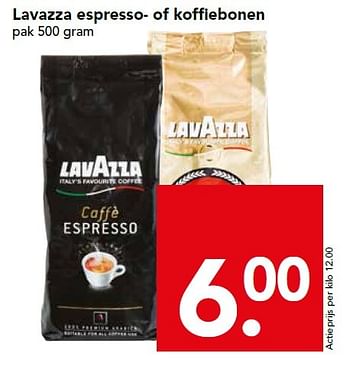 Aanbiedingen Lavazza espresso- of koffiebonen - Lavazza - Geldig van 04/10/2015 tot 10/10/2015 bij Deen Supermarkten