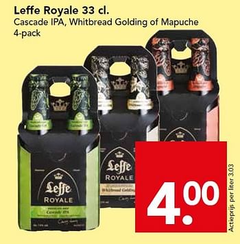 Aanbiedingen Leffe royale 33 cl. cascade ipa, whitbread golding of mapuche - Leffe - Geldig van 04/10/2015 tot 10/10/2015 bij Deen Supermarkten