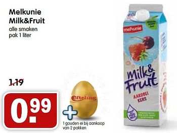 Aanbiedingen Melkunie milk+fruit - Melkunie - Geldig van 04/10/2015 tot 10/10/2015 bij Em-té