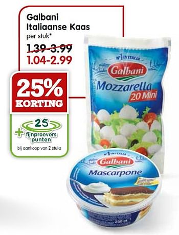 Aanbiedingen Galbani italiaanse kaas - Galbani - Geldig van 04/10/2015 tot 10/10/2015 bij Em-té