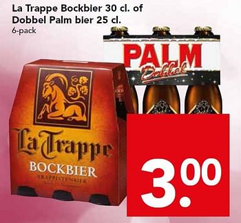 Aanbiedingen La trappe bockbier 30 cl. of dobbel palm bier - La trappe - Geldig van 04/10/2015 tot 10/10/2015 bij Deen Supermarkten