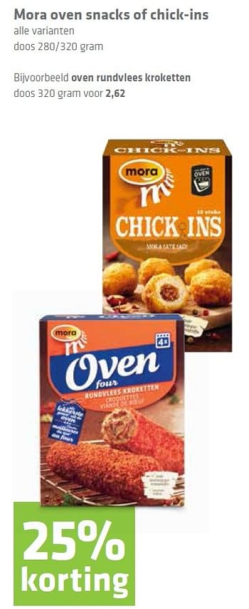 Aanbiedingen Mora oven snacks of chick-ins - Mora - Geldig van 01/10/2015 tot 07/10/2015 bij Attent