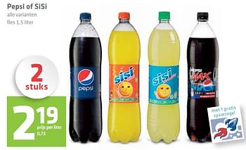 Aanbiedingen Pepsi of sisi - Pepsi - Geldig van 01/10/2015 tot 07/10/2015 bij Attent