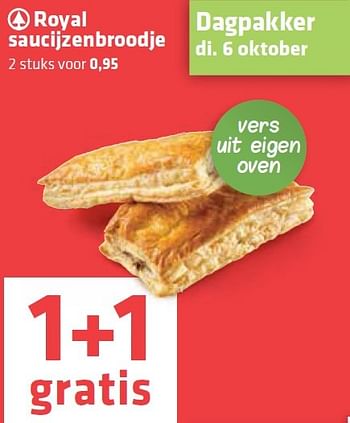 Aanbiedingen Royal saucijzenbroodje - Spar - Geldig van 01/10/2015 tot 07/10/2015 bij Attent