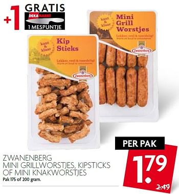 Aanbiedingen Zwanenberg mini grillworstjes, kipsticks of mini knakworstjes - Zwanenberg - Geldig van 04/10/2015 tot 10/10/2015 bij Deka Markt