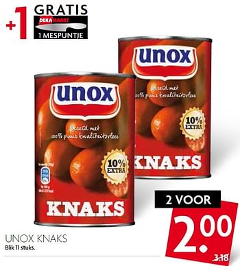 Aanbiedingen Unox knaks - Unox - Geldig van 04/10/2015 tot 10/10/2015 bij Deka Markt