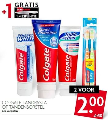Aanbiedingen Colgate tandpasta of tandenborstel - Colgate - Geldig van 04/10/2015 tot 10/10/2015 bij Deka Markt