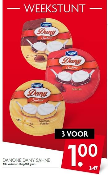 Aanbiedingen Danone dany sahne - Danone - Geldig van 04/10/2015 tot 10/10/2015 bij Deka Markt