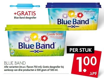 Aanbiedingen Blue band gratis deegroller bij aankoop van drie producten - Blue Band - Geldig van 04/10/2015 tot 10/10/2015 bij Deka Markt