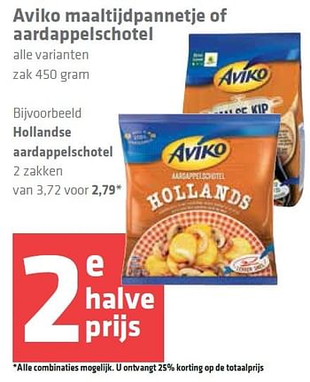 Aanbiedingen Aviko maaltijdpannetje of aardappelschotel - Aviko - Geldig van 01/10/2015 tot 07/10/2015 bij Spar