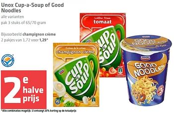 Aanbiedingen Unox cup-a-soup of good noodles - Unox - Geldig van 01/10/2015 tot 07/10/2015 bij Spar