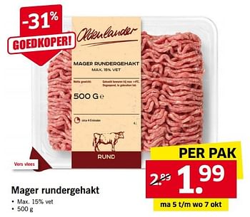 Aanbiedingen Mager rundergehakt - Oldenlander - Geldig van 05/10/2015 tot 11/10/2015 bij Lidl