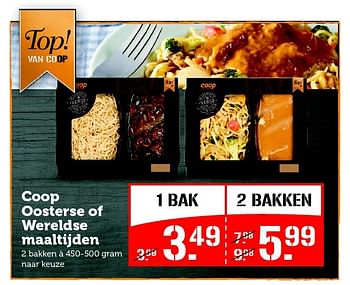 Aanbiedingen Coop oosterse of wereldse maaltijden - Huismerk - Coop - Geldig van 05/10/2015 tot 11/10/2015 bij Coop