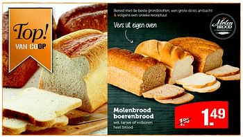 Aanbiedingen Molenbrood boerenbrood wit, tarwe of volkoren heel brood - Huismerk - Coop - Geldig van 05/10/2015 tot 11/10/2015 bij Coop