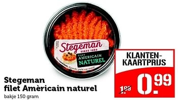 Aanbiedingen Stegeman filet amèricain naturel - Stegeman - Geldig van 05/10/2015 tot 11/10/2015 bij Coop