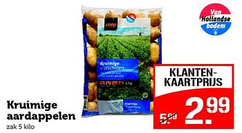 Aanbiedingen Kruimige aardappelen - Huismerk - Coop - Geldig van 05/10/2015 tot 11/10/2015 bij Coop