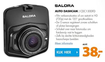 Aanbiedingen Salora auto dashcam cdc1300fd - Salora - Geldig van 05/10/2015 tot 11/10/2015 bij Expert