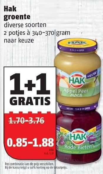 Aanbiedingen Hak groente - Hak - Geldig van 05/10/2015 tot 11/10/2015 bij Poiesz