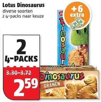 Aanbiedingen Lotus dinosaurus - Lotus Bakeries - Geldig van 05/10/2015 tot 11/10/2015 bij Poiesz