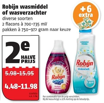Aanbiedingen Robijn wasmiddel of wasverzachter - Robijn - Geldig van 05/10/2015 tot 11/10/2015 bij Poiesz