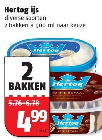 Aanbiedingen Hertog ijs - Hertog - Geldig van 05/10/2015 tot 11/10/2015 bij Poiesz