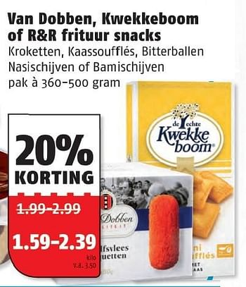 Aanbiedingen Van dobben,kwekkeboom of r+r frituur snacks - Van Dobben - Geldig van 05/10/2015 tot 11/10/2015 bij Poiesz