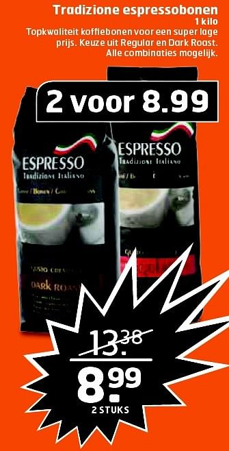Aanbiedingen Tradizione espressobonen - L'Or Espresso - Geldig van 06/10/2015 tot 11/10/2015 bij Trekpleister